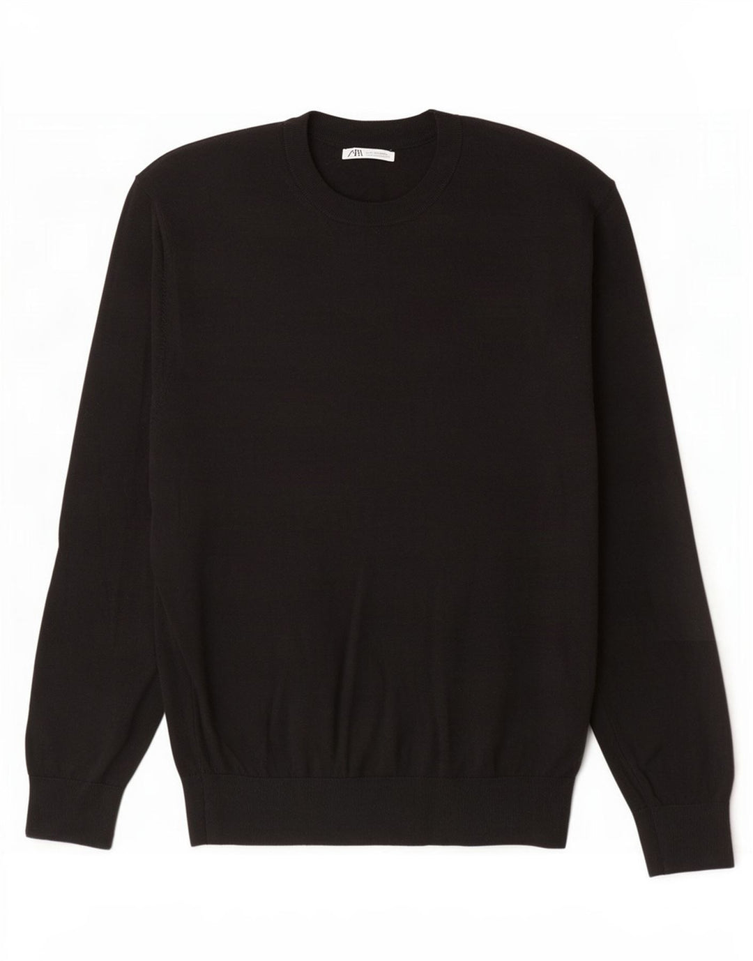 Zara Hombre Jersey Cuello Redondo Jersey XL Acrílico Negro