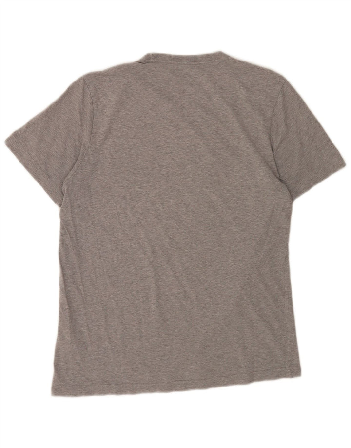 Adidas Hombre Camiseta Gráfica Top Algodón Gris Medio