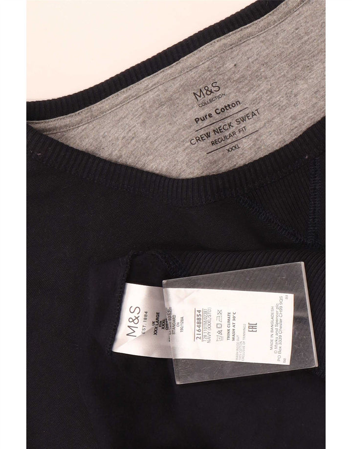 Marks & Spencer - Sudadera de corte regular para hombre, talla 3XL, algodón azul marino