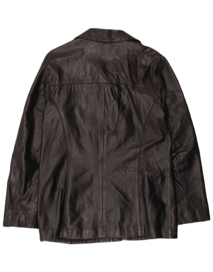 Chaqueta de cuero para mujer Planet IT 46 Cuero negro grande