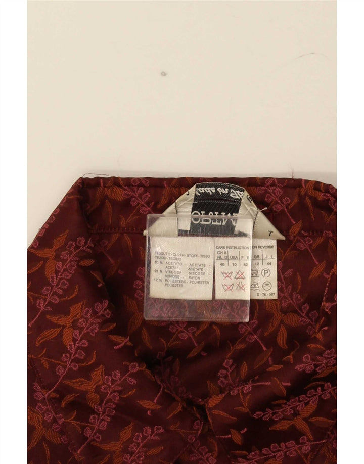 Sportmax Chaqueta Blazer de Manga Corta para Mujer UK 42 Marrón Medio Floral