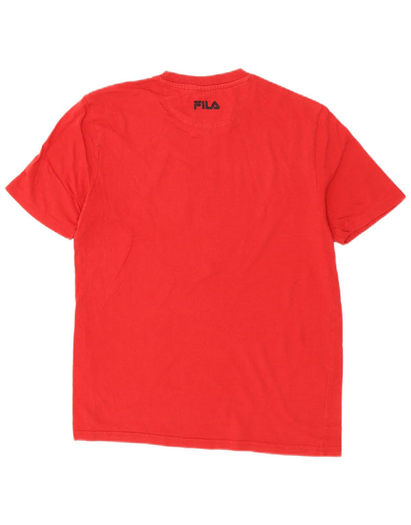 Fila - Camiseta gráfica para hombre, talla pequeña, algodón rojo