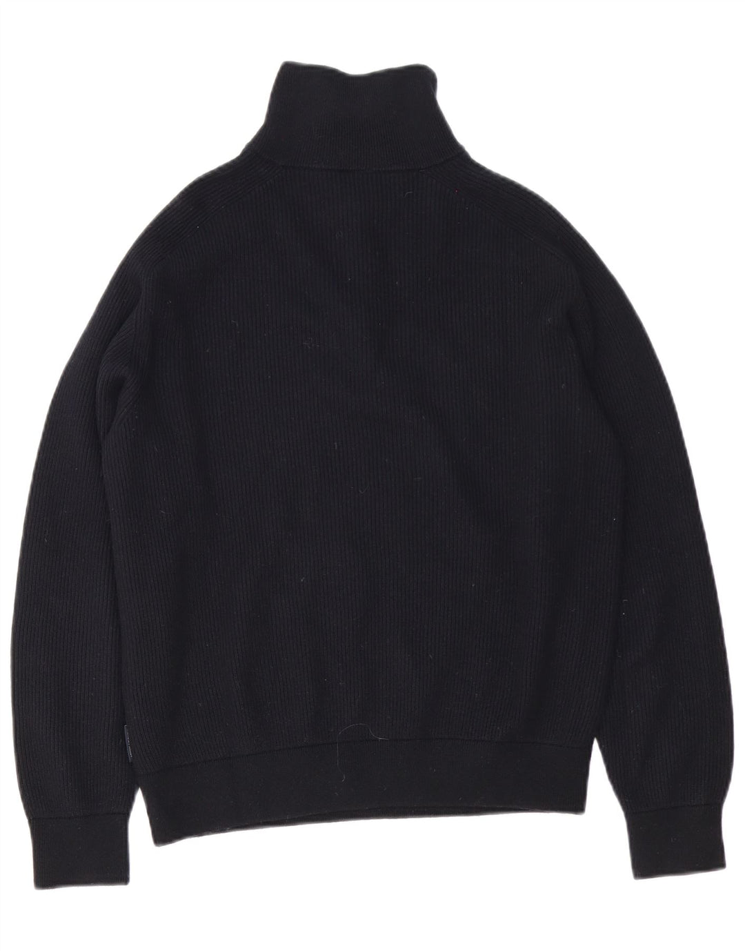 Armani Exchange Jersey con cuello y cremallera para hombre, talla grande, algodón negro