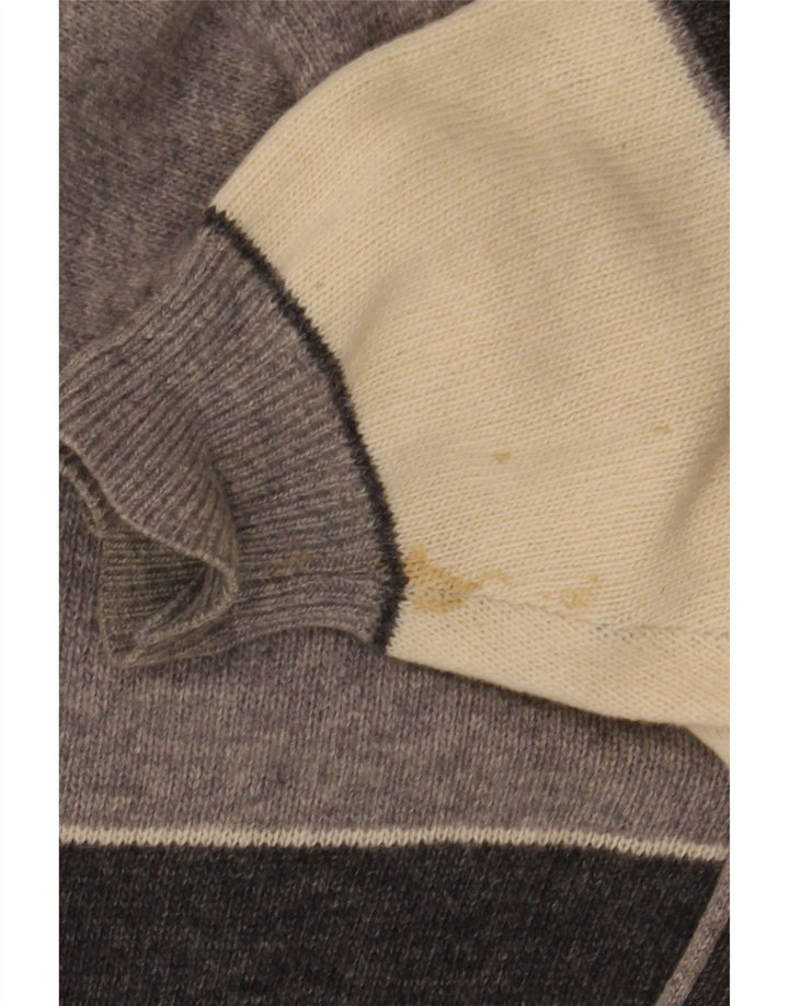 Brian Scott Cárdigan holgado para hombre IT 50 gris medio a rayas