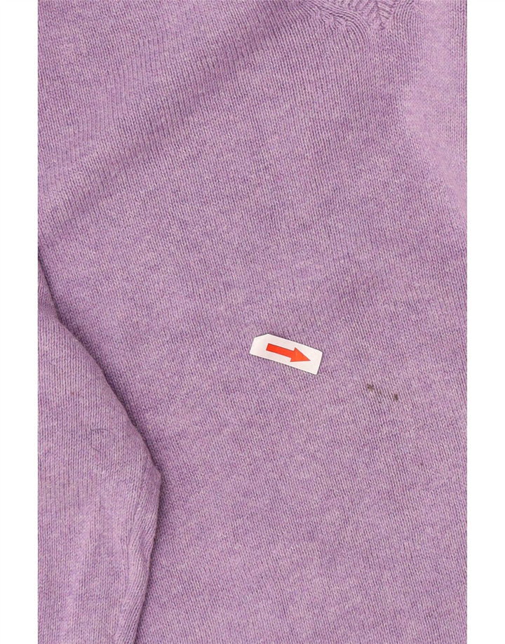 Marks & Spencer Jersey con cuello en V para hombre, talla grande, algodón morado
