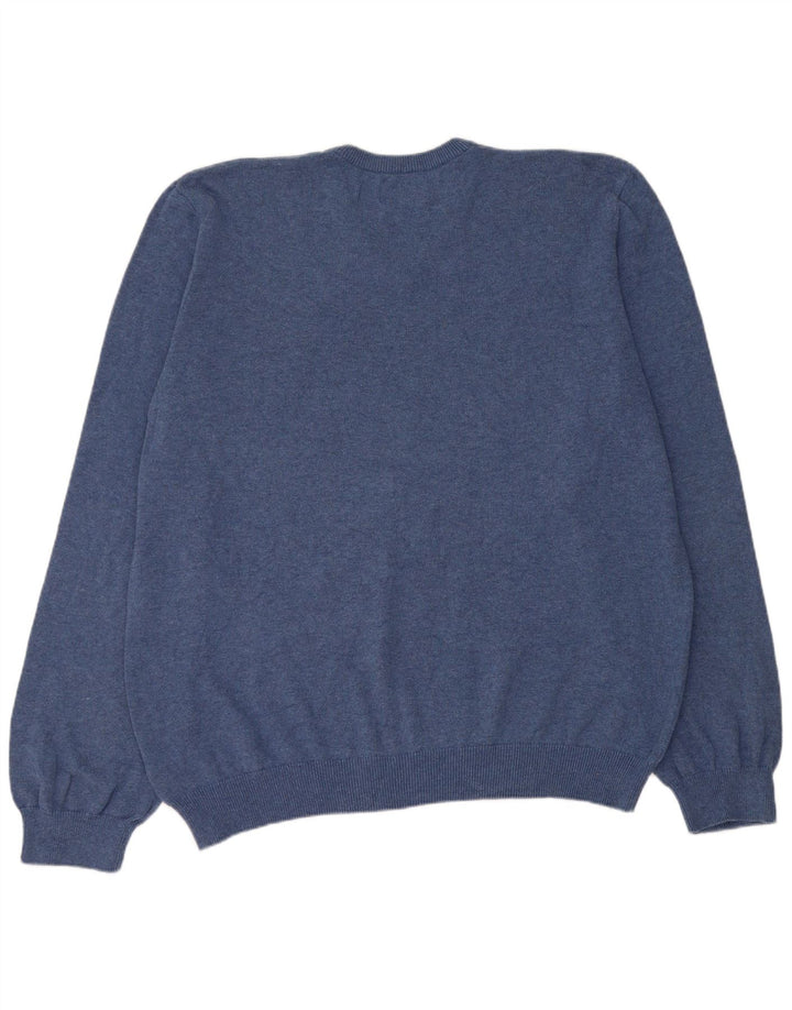 Marks & Spencer - Jersey con cuello en V para hombre, talla 2XL, algodón azul