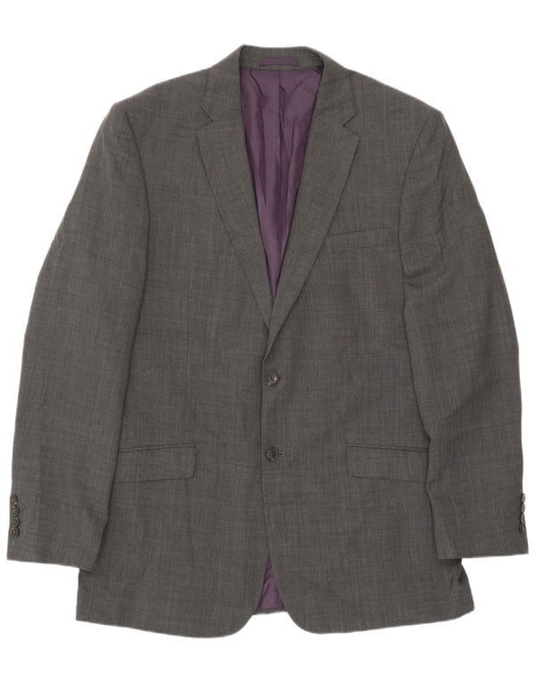Marks & Spencer Chaqueta tipo blazer de corte regular con 2 botones para hombre UK 42 Large Grey