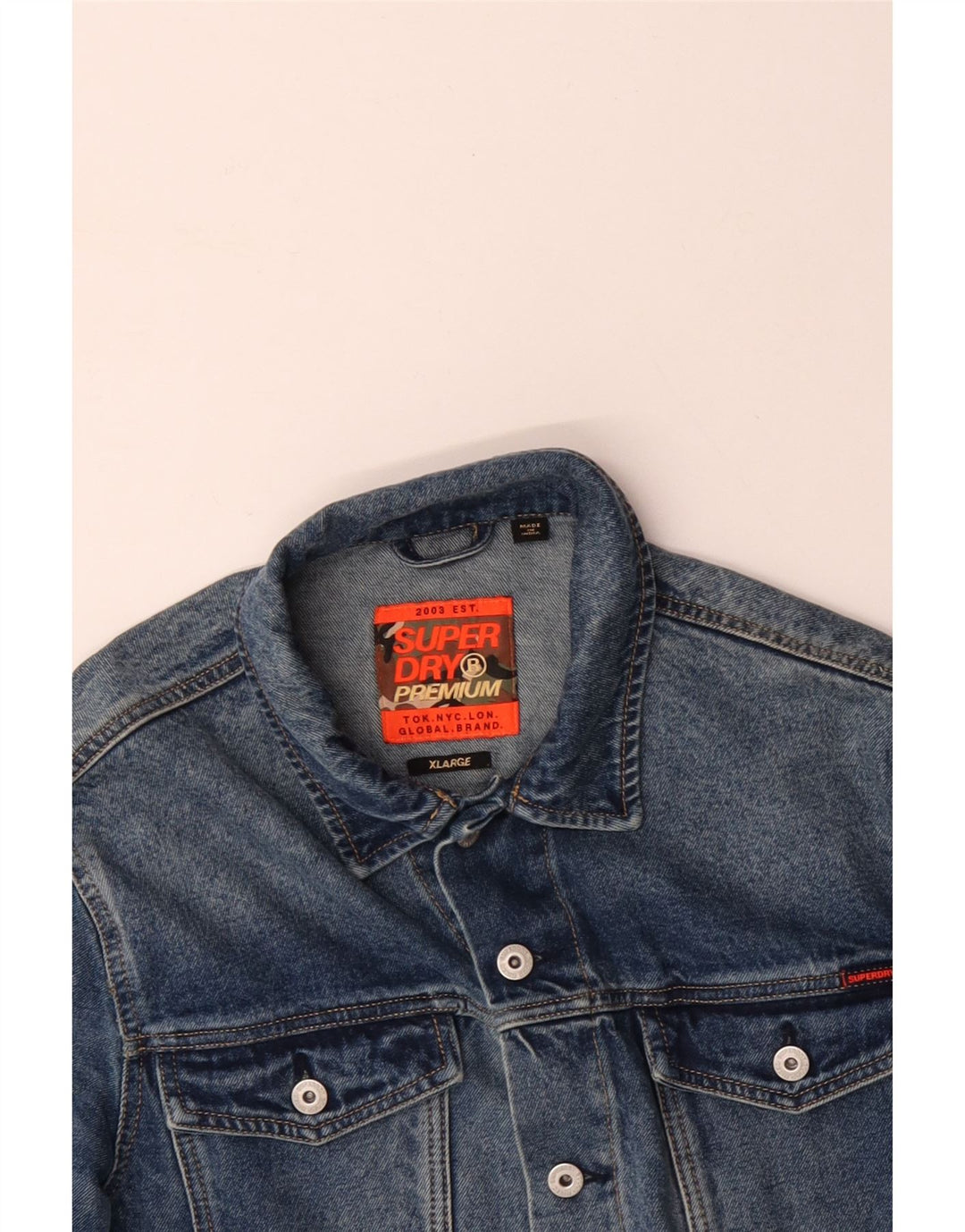 SUPERDRY Chaqueta vaquera para hombre ES 42 XL Algodón azul