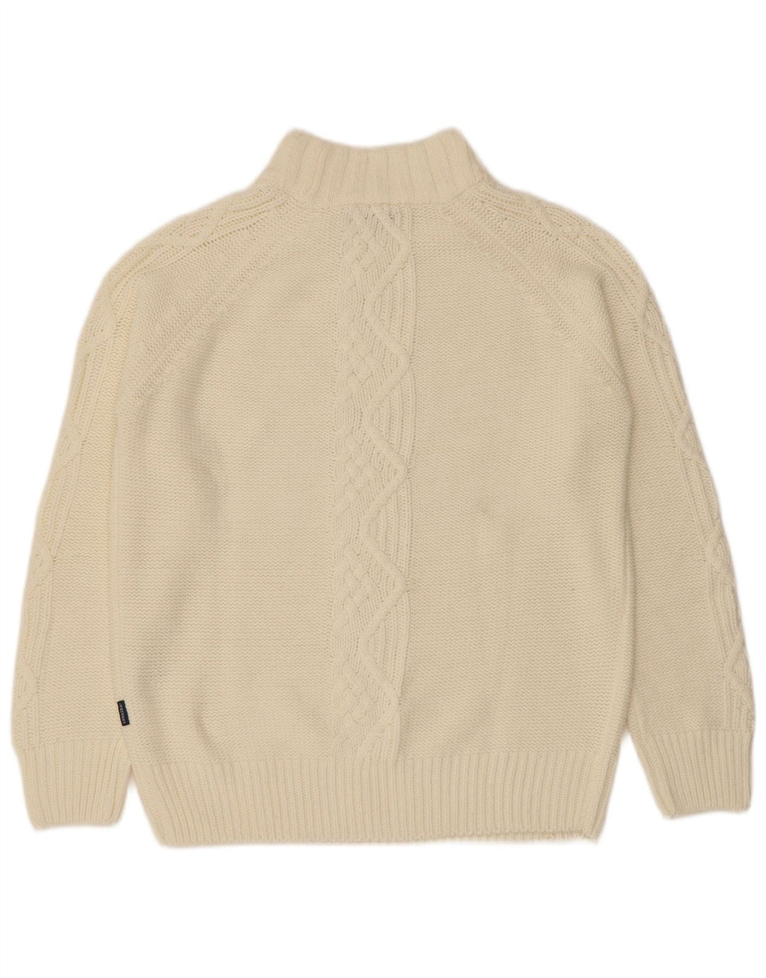 Carrera Jersey de cuello alto para mujer UK 14 Medium Off White Acrílico