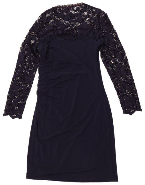 PHASE EIGHT Vestido largo de manga larga para mujer UK 40 Medio azul marino floral