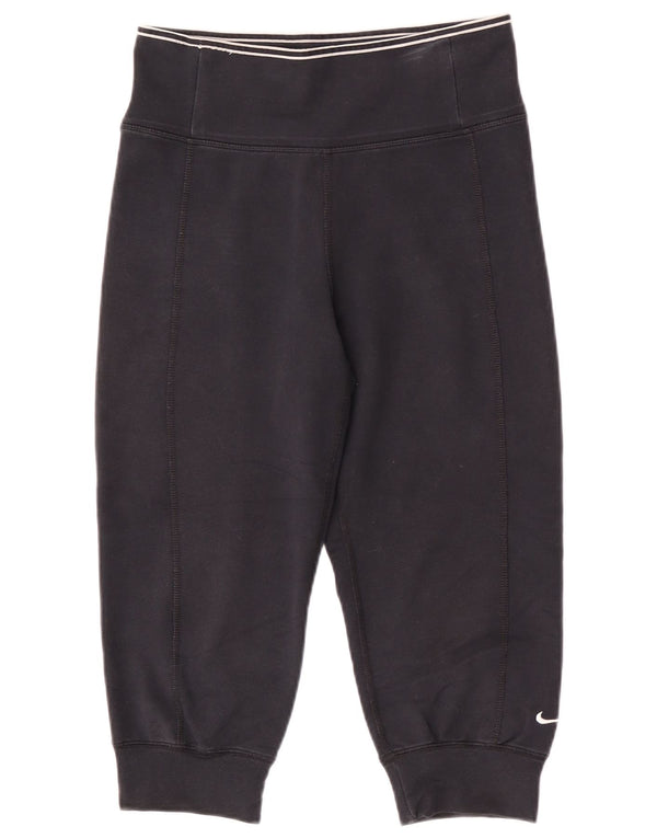 Nike Mujer Dri Fit Capri Chándal Pantalones Joggers UK 4/6 XS Negro Algodón
