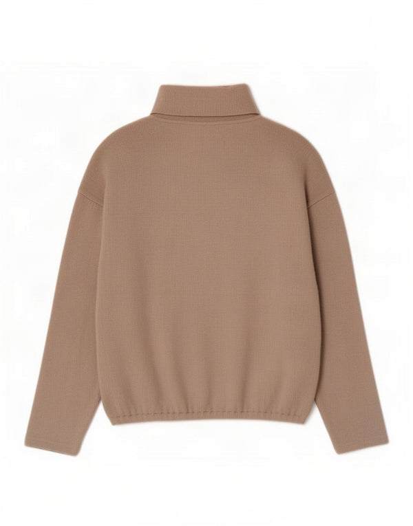 Zara Mujer Oversize Roll Neck Jumper Sweater UK 44 Medio Beige Poliéster