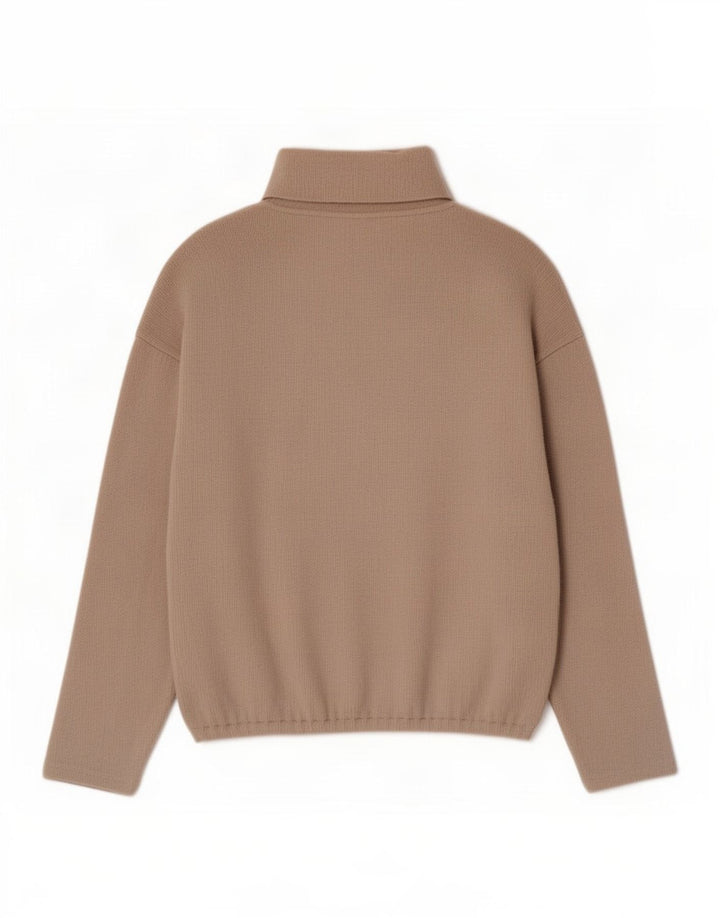 Zara Mujer Oversize Roll Neck Jumper Sweater UK 44 Medio Beige Poliéster