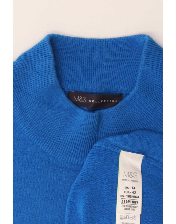 Marks & Spencer Jersey con Cuello Alto para Mujer UK 40 Azul Medio