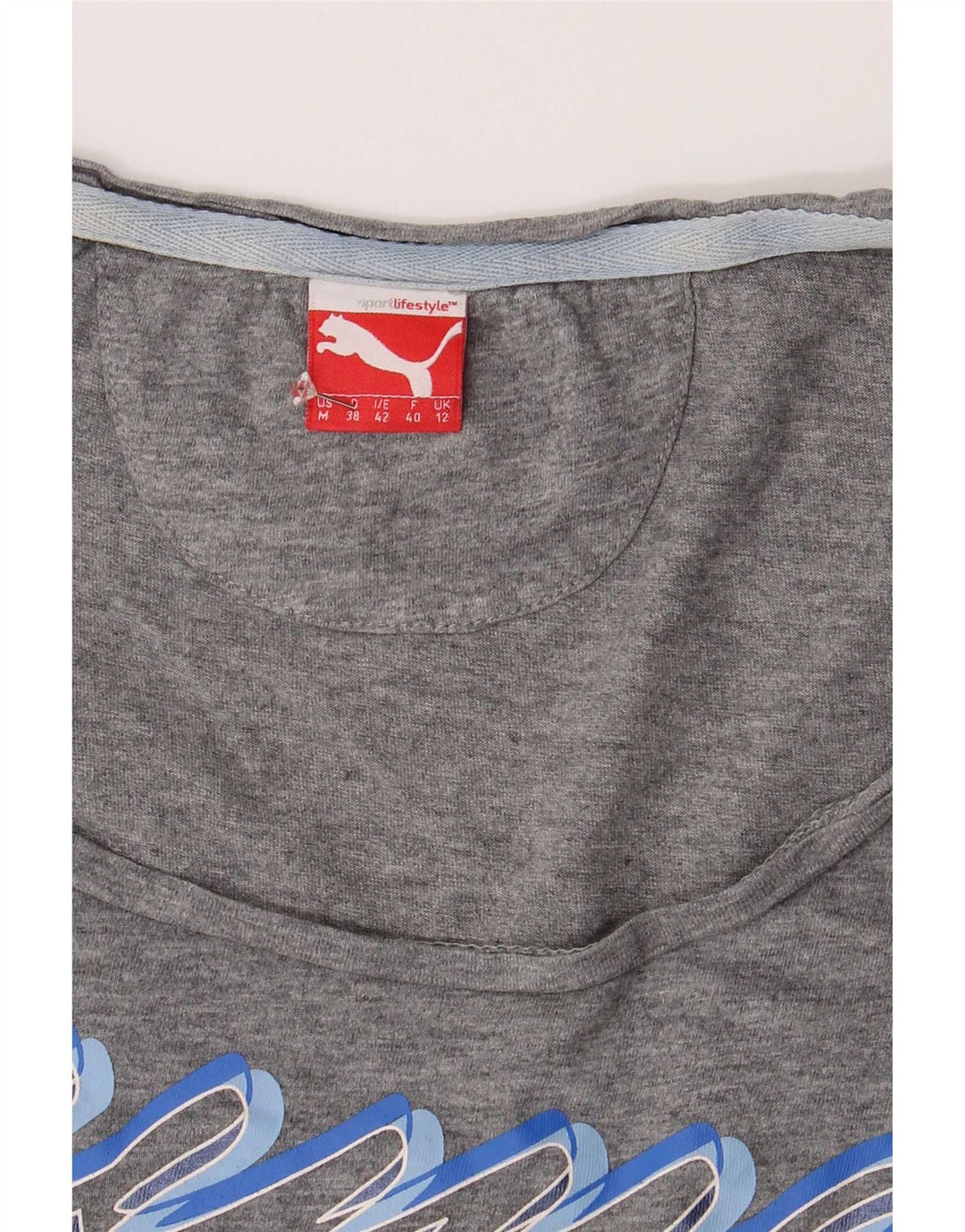 Puma Camiseta gráfica para mujer Top UK 12 Gris medio