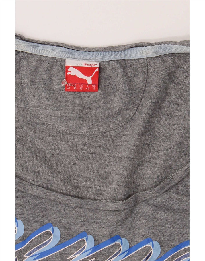 Puma Camiseta gráfica para mujer Top UK 12 Gris medio