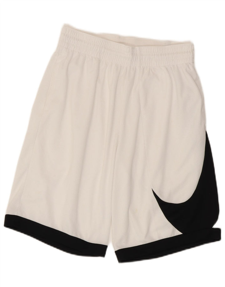 Nike - Pantalones cortos deportivos Dri Fit para hombre, poliéster, color blanco, pequeño