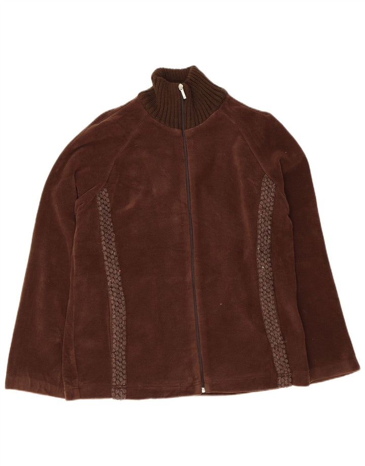 F.LLI CAMPAGNOLO Chaqueta polar para mujer UK 40 Grande Poliéster marrón