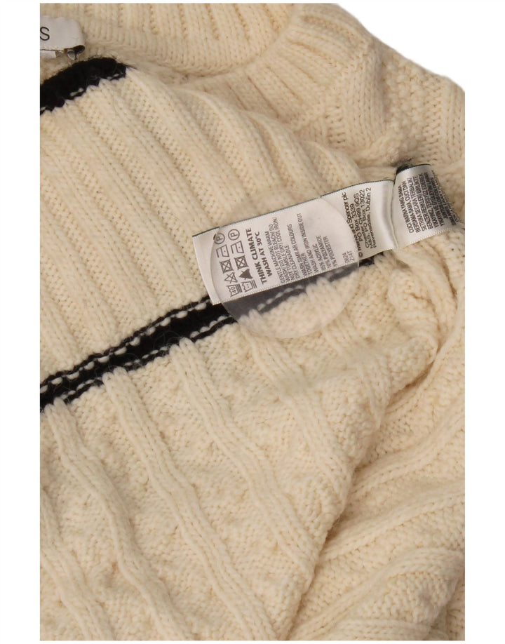 Marks & Spencer Jersey extragrande con cuello redondo para mujer UK 40 XL Blanco