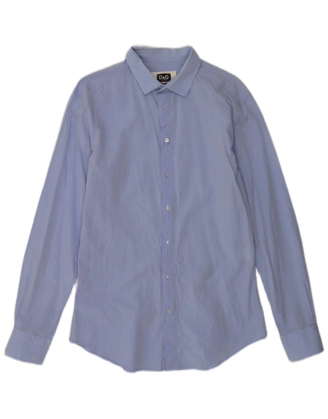 Dolce & Gabbana Hombre Camisa Slim Fit IT 50 Algodón Azul Medio