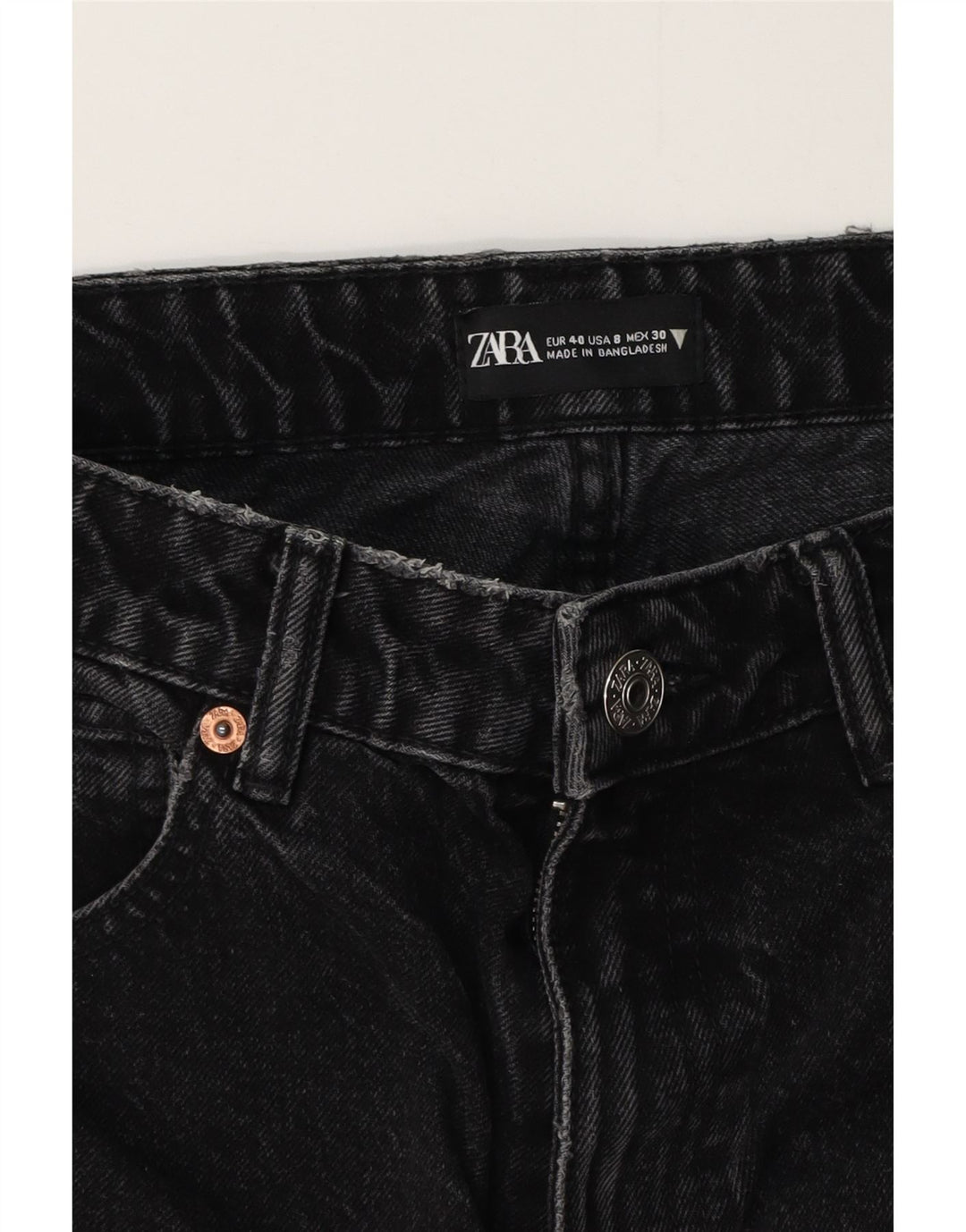 Zara Jeans Cónicos Para Mujer EU 40 Medium W30 L27 Negro