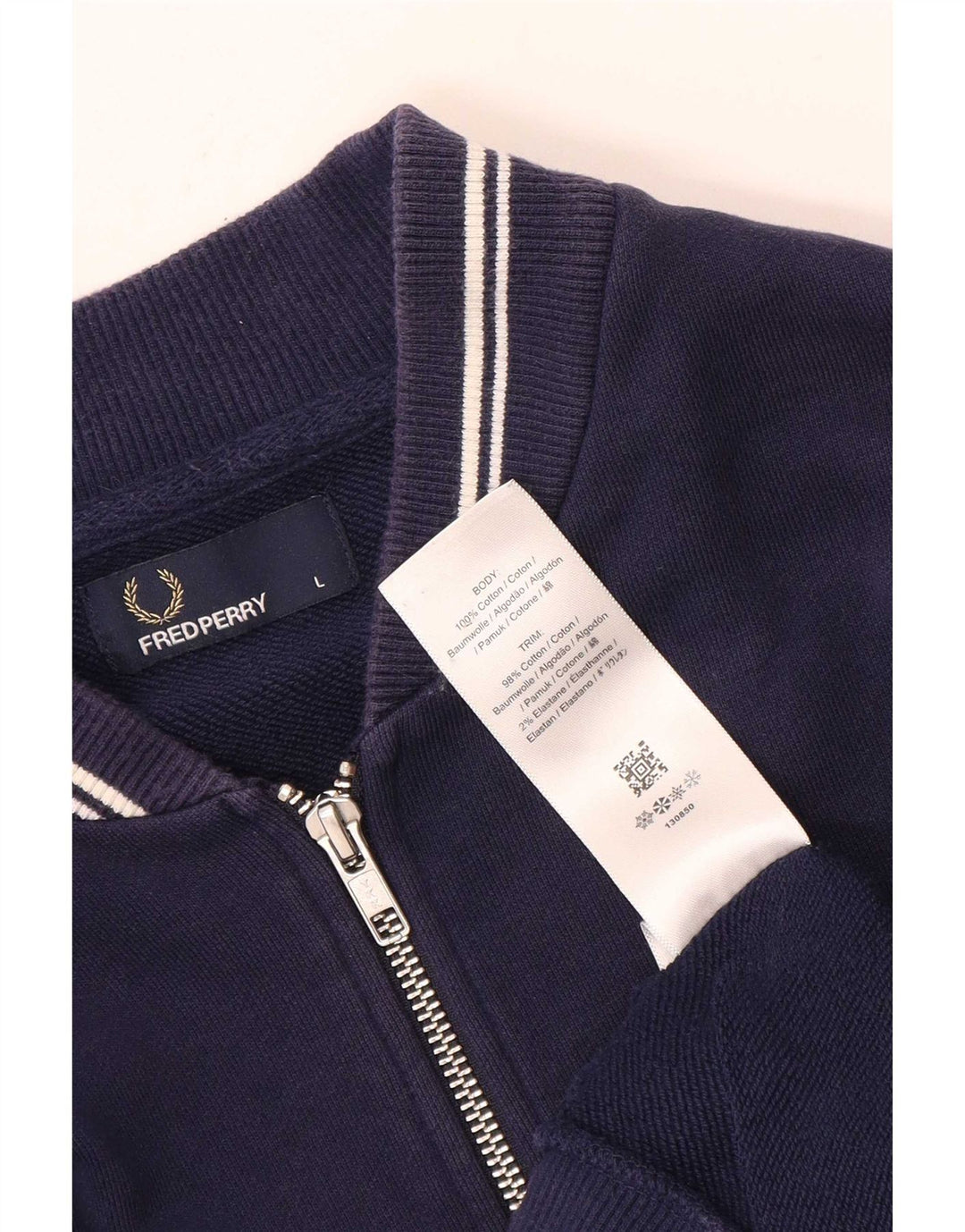 Fred Perry Chaqueta de chándal para hombre, talla grande, algodón azul marino