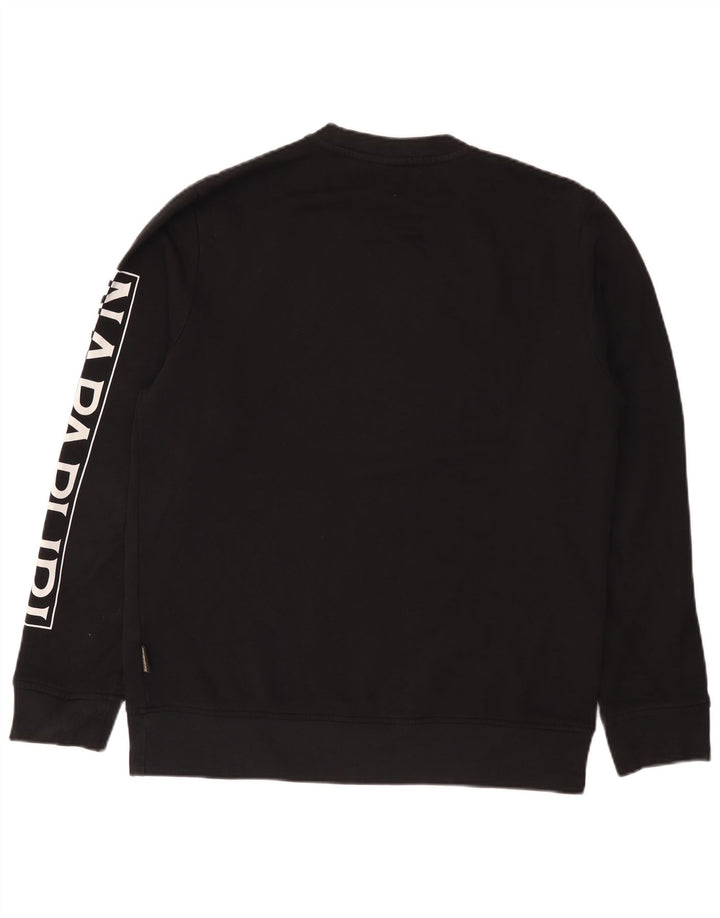 Napapijri Hombre Sudadera Gráfica Jumper Medium Negro Algodón