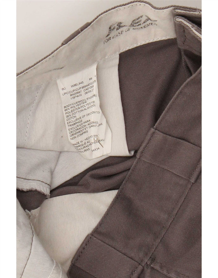 Dickies Pantalón chino recto para hombre W34 L34 Poliéster gris