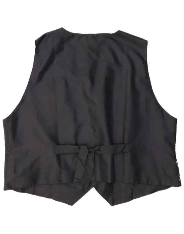 Chaleco vintage para mujer Reino Unido 26/28 5XL Viscosa geométrica negra