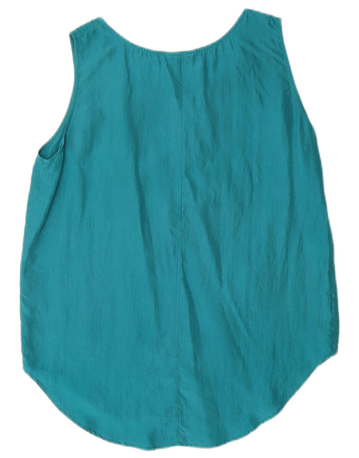 Ultimo 21 Blusa Sin Mangas Mujer IT 42 Seda Azul Medio