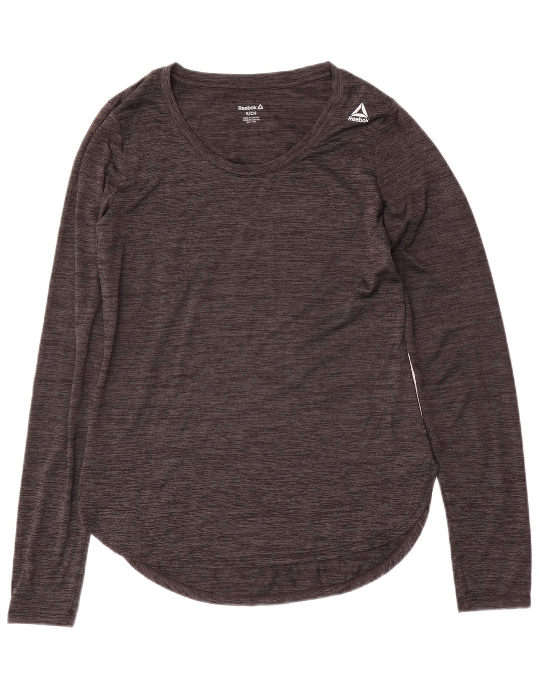 REEBOK Top de mujer de manga larga UK 10 Pequeño poliéster moteado gris
