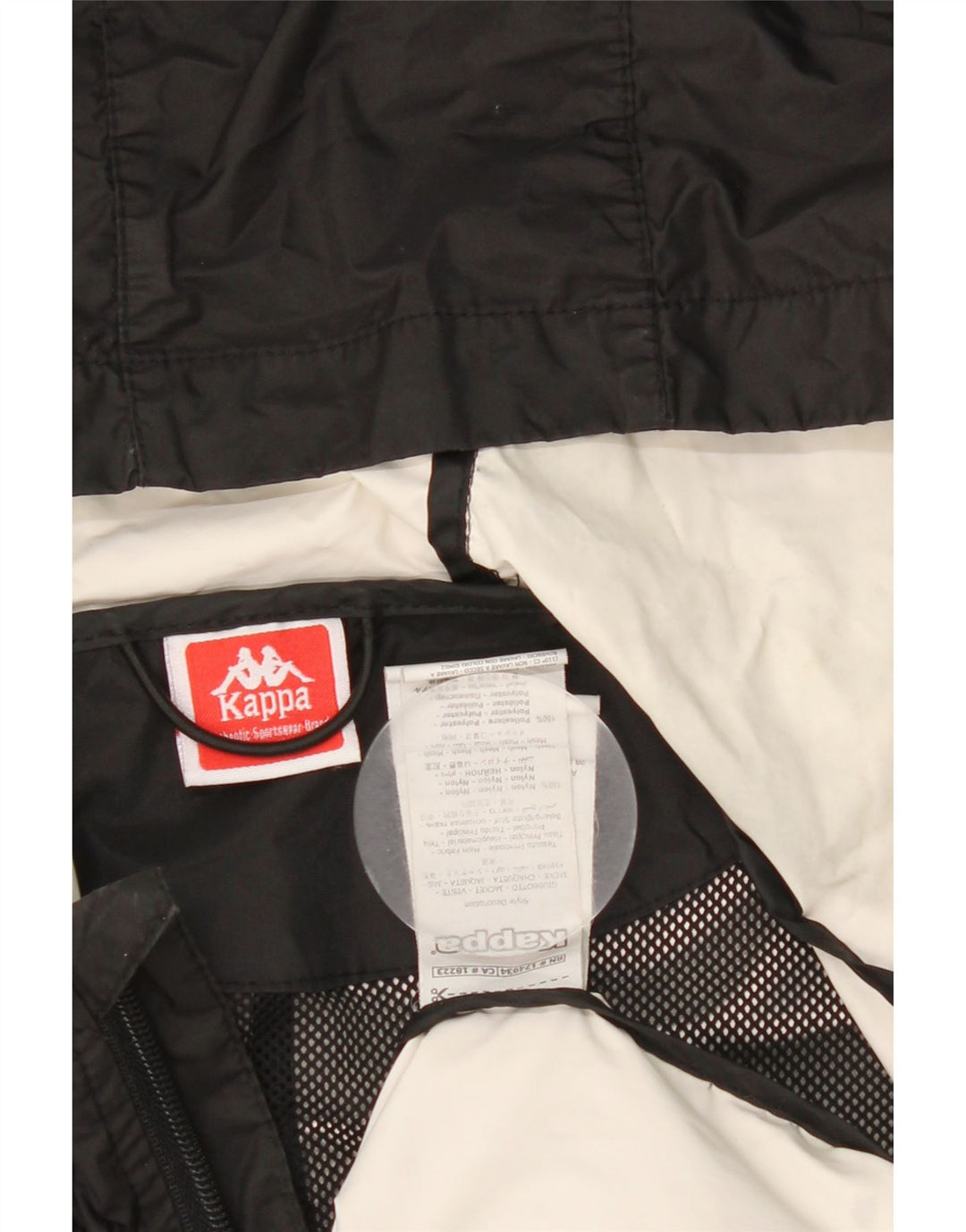Kappa Chaqueta impermeable gráfica con capucha para hombre UK 38 Medium Black Nylon