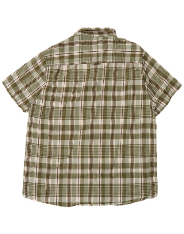 Camisa de manga corta para hombre Mountain Warehouse XL Algodón a cuadros verdes