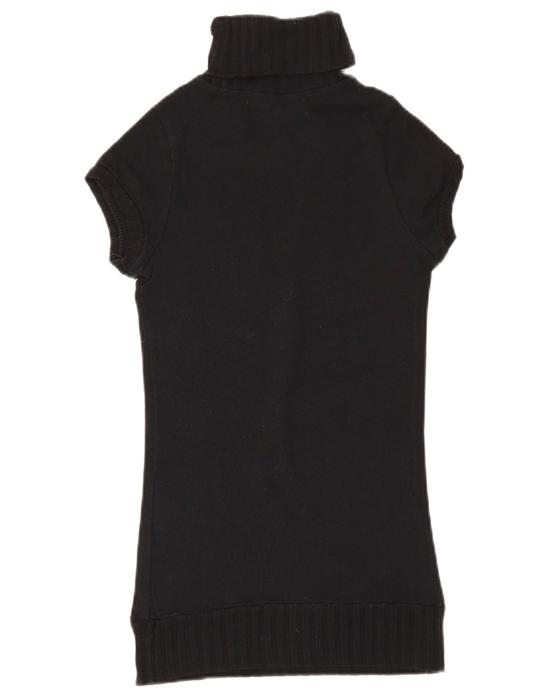 Zara - Jersey de manga corta con cuello y botones para mujer, talla 8, color negro