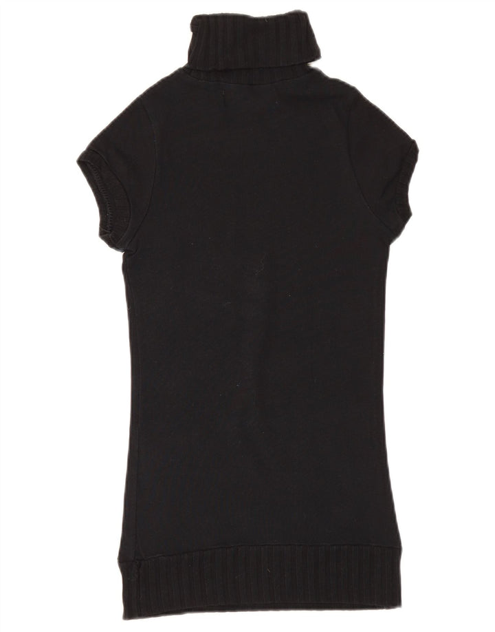 Zara - Jersey de manga corta con cuello y botones para mujer, talla 8, color negro