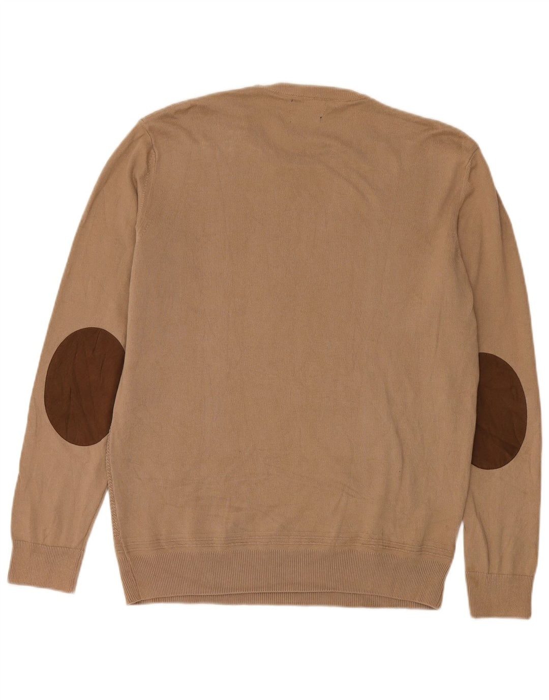 Zara Hombre Jersey Cuello Redondo Jersey Grande Algodón Beige