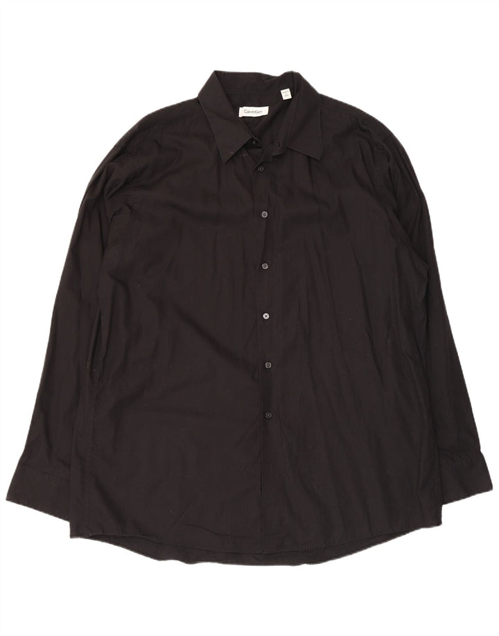 Calvin Klein Camisa para hombre Talla 17 XL Algodón negro