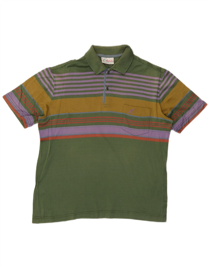 AUSTRALIAN L'ALPINA Polo para hombre IT 48 Rayas verdes medianas