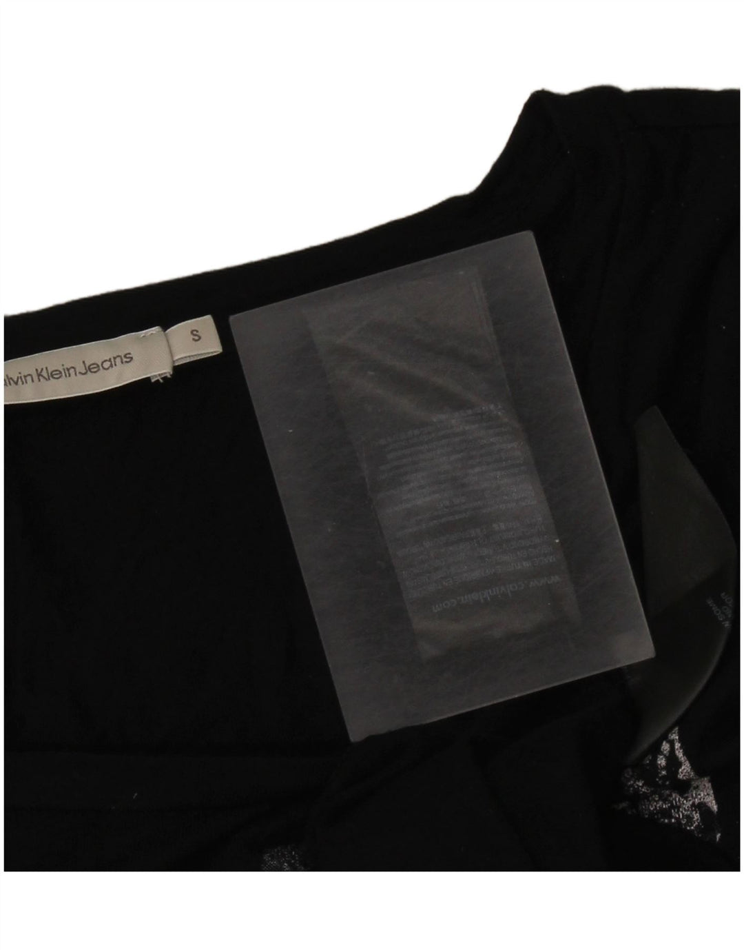 Calvin Klein Camiseta gráfica para mujer Top UK 10 Small Viscosa negra