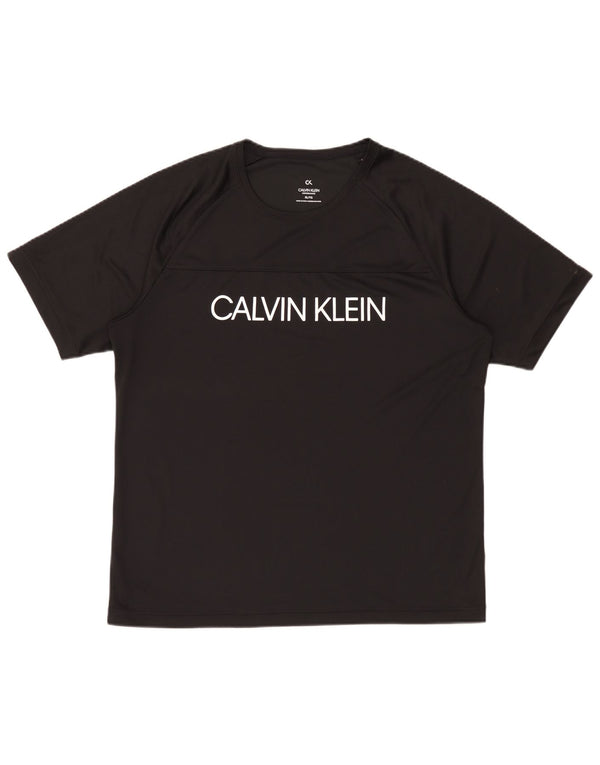 Calvin Klein Camiseta gráfica de rendimiento para hombre Top XL Poliéster negro