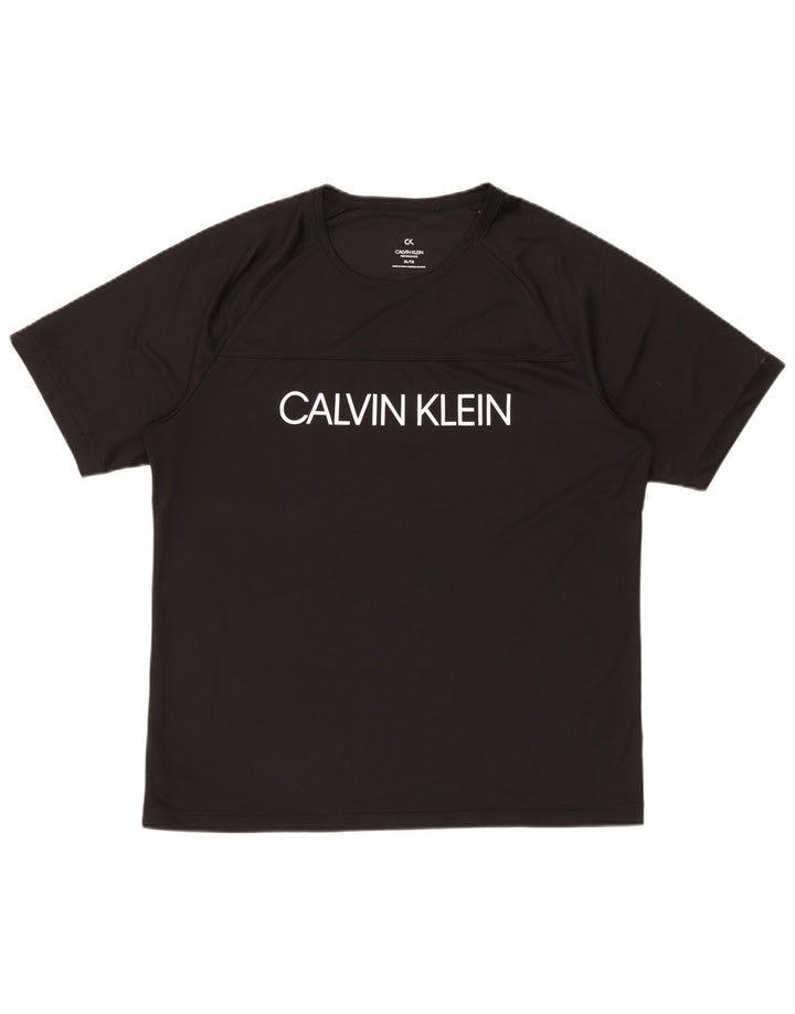 Calvin Klein Camiseta gráfica de rendimiento para hombre Top XL Poliéster negro