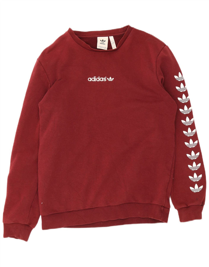 Adidas Hombre Graphic Sudadera Jumper Grande Granate Algodón