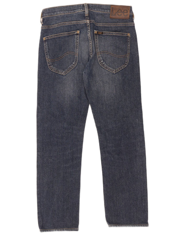 Vaqueros Lee Powell Straight para Mujer W28 L32 Algodón Azul Marino