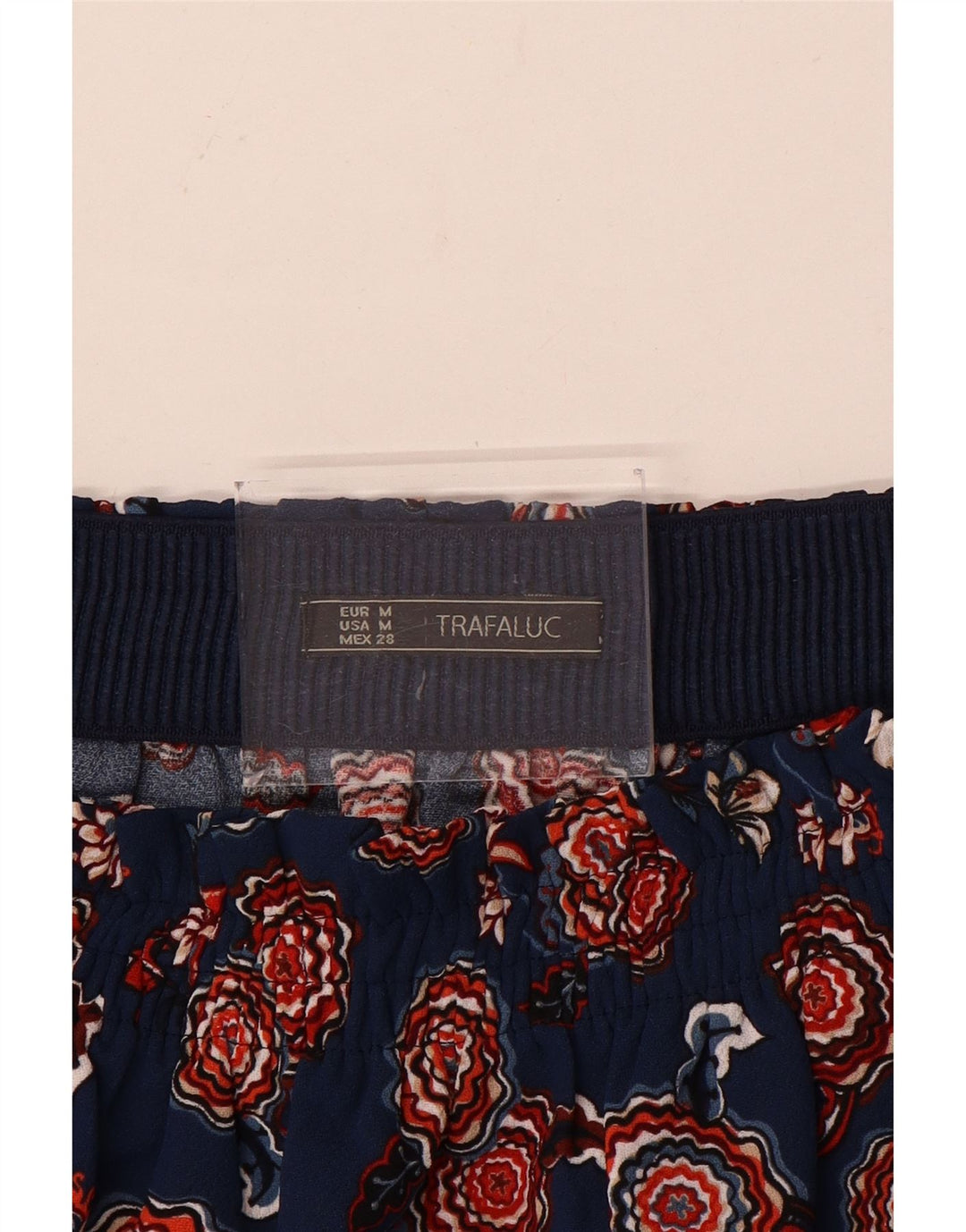 Zara Mujer Mini Falda Mediana W28 Azul Marino Floral