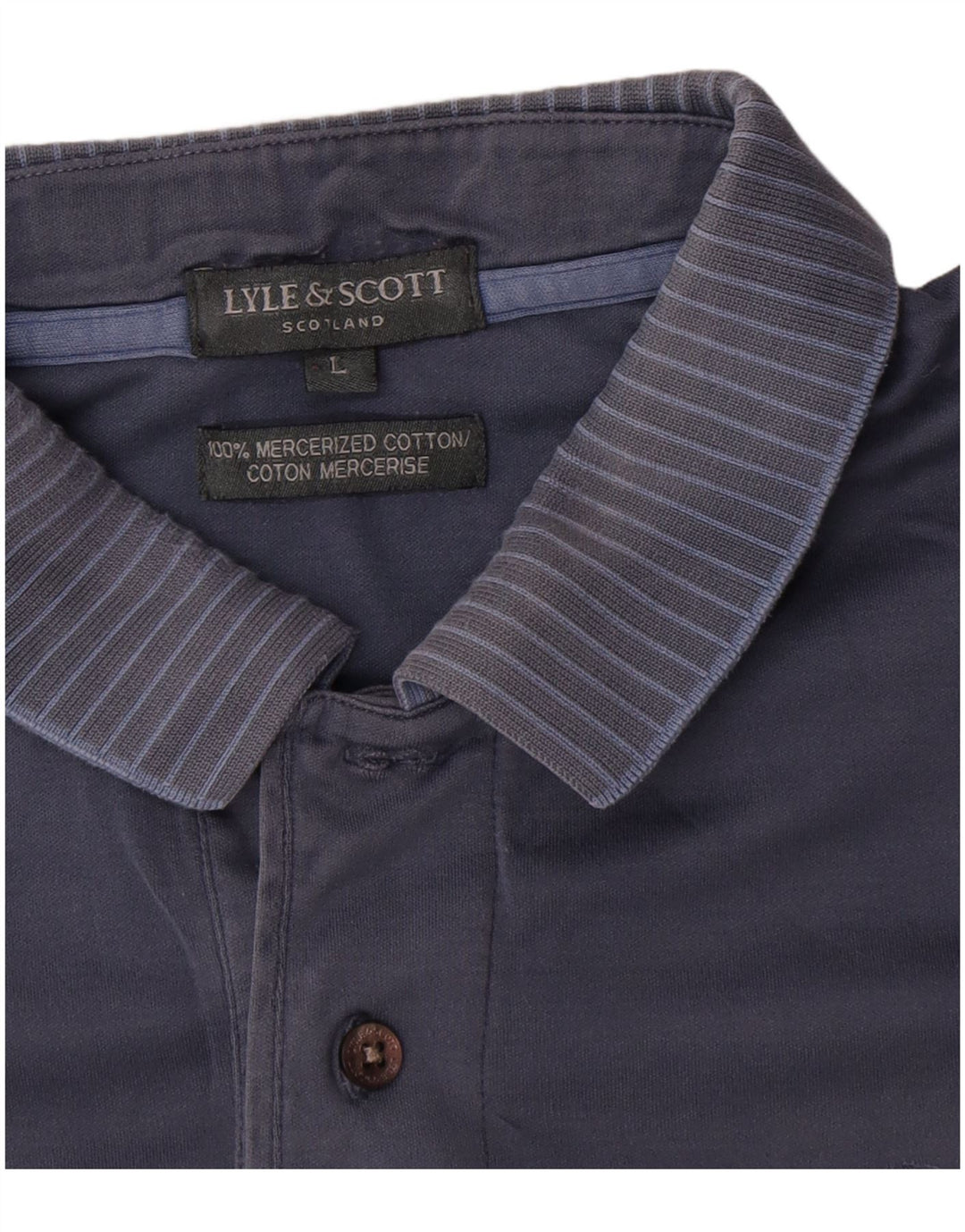 Lyle & Scott Polo para hombre grande de algodón azul marino