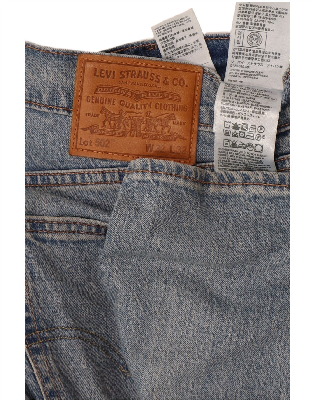 Vaqueros Levi's 502 Tapered para hombre W32 L32 Algodón azul