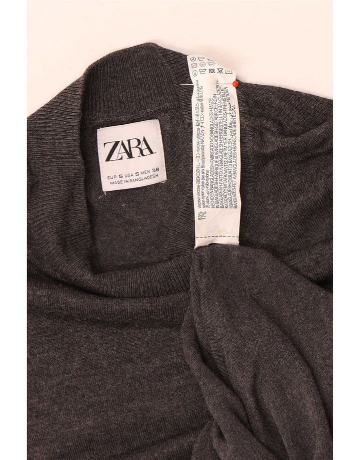 Zara Hombre Jersey Cuello Tortuga Jersey Small Gris Viscosa