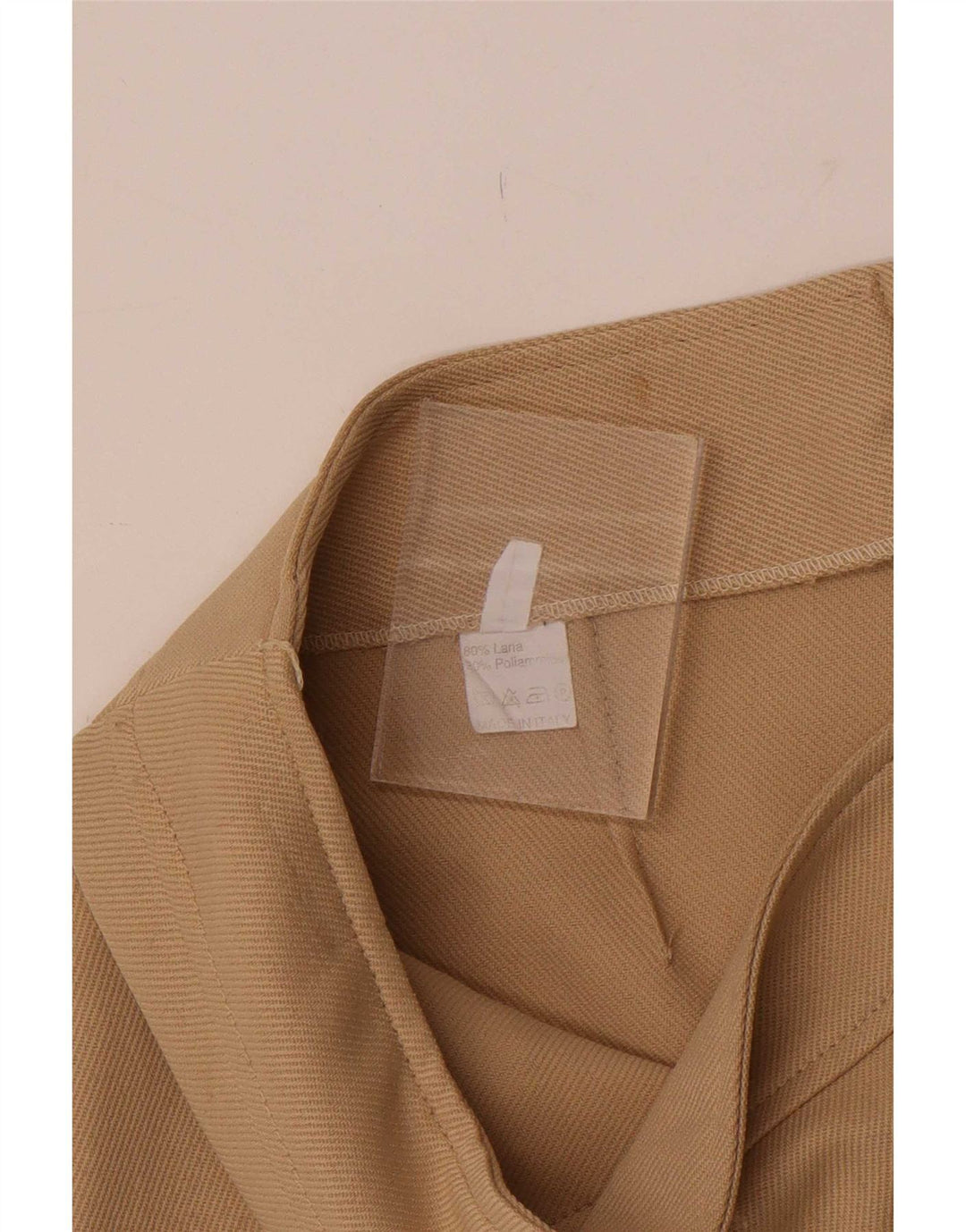 Vintage mujer mini falda grande W30 lana beige