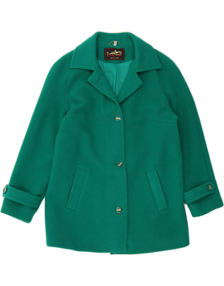 DAVID BARRY Womens Overcoat UK 14 Medium  Green New Wool Vintage David Barry and Second-Hand David Barry from Messina Hembry 