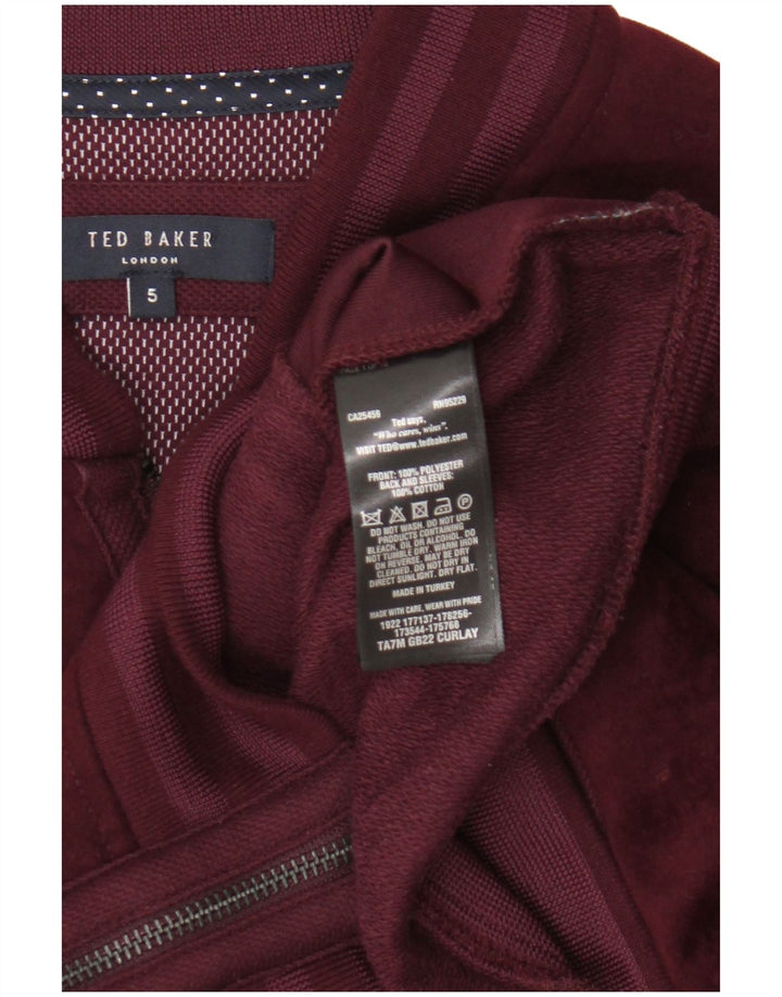 Ted Baker Chaqueta de chándal para mujer Talla 5 XL Poliéster burdeos
